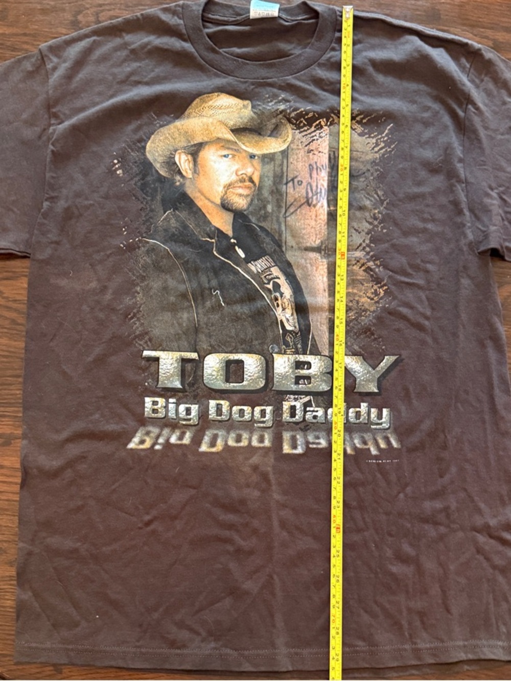 Toby Keith 'Big Dog Daddy' Vintage Graphic Tee - Autographed see description